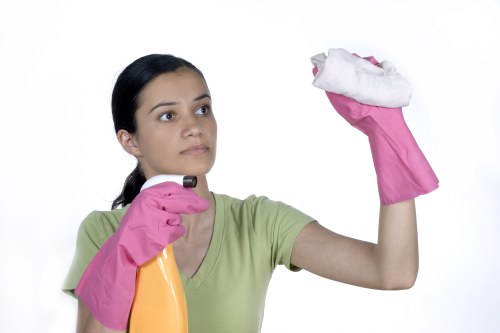 Eco-friendly cleaning solutions being used